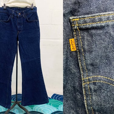Vintage Levi's 684 Bell Bottoms Orange Tab Blue Jeans 28” Waist 29