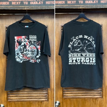 Vintage 1990’s Skull Print Sturgis 1994 Black Hills MC Motorcycle T-Shirt, 90’s Tee Shirt, Vintage Clothing 
