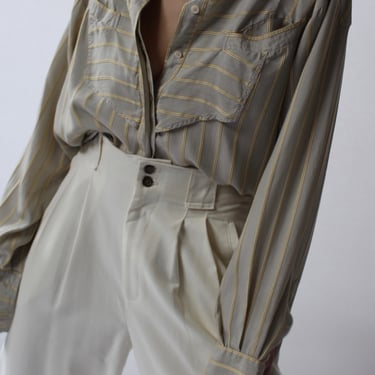 Vintage Escada Striped Silk Blouse