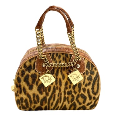 Dior Cheetah +  Croc Gambler Chain Bag