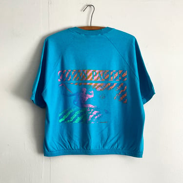 Vintage 80s Ocean Pacific OP Surf T Shirt Boxy Crop Size S 