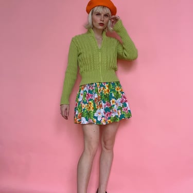 Vintage handmade Floral Mini Skirt 
