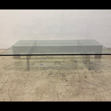 Paul Mayen Aluminum and Glass Top Coffee or Cocktail Table for Habitat, 1970s