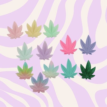 Pot Leaf Hair Clips Marijuana Weed Barrettes 