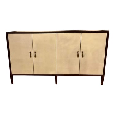 Currey & Co. Modern Ivory Faux Shagreen Evie Credenza