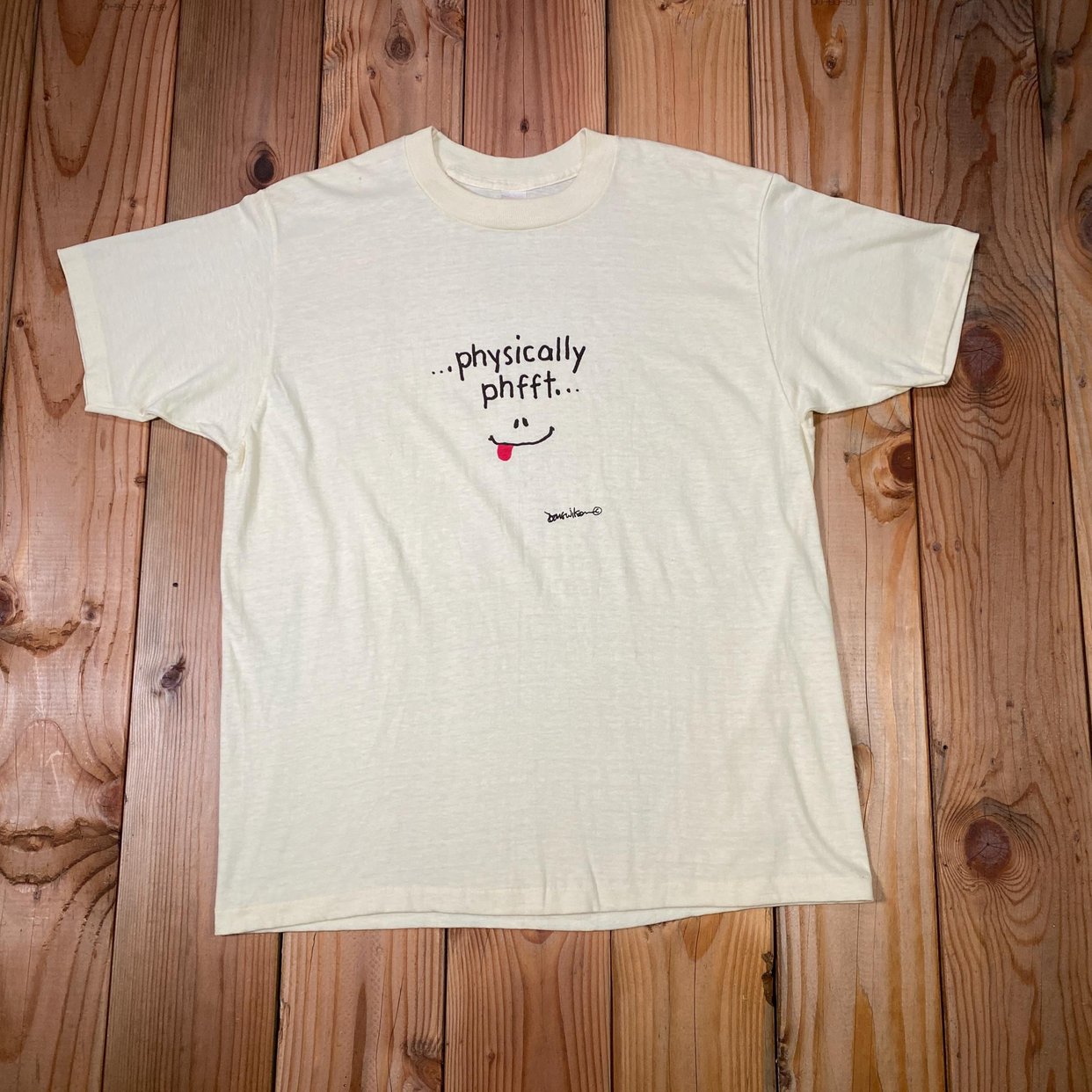 Vintage 80s/90s Physically Phfft Tongue Smiley Athletic | YanResco - O ...