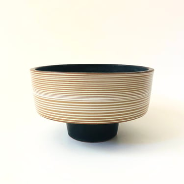 Circular Footed Ikebana Pottery Bowl 