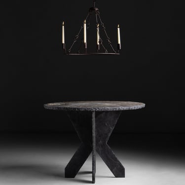Wrought Iron Chandeliers / Slate Centre Table