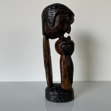 Vintage Primitive African - Style  Hand Carved Wood Art Sculpture 