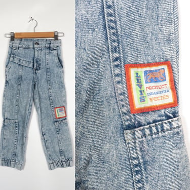 Vintage 80s Kids Levis Acid Wash Jeans Made In USA Size 6 REG 