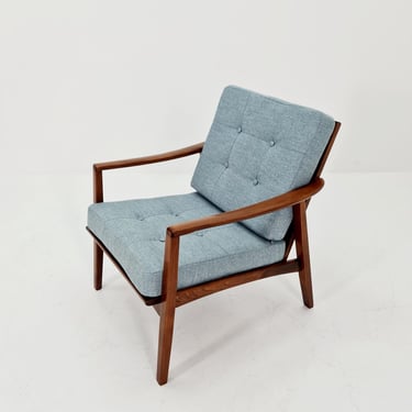 Mid Century Solid  walnut  lounge chair/ Easy chair  , 1960s 