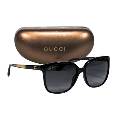 Gucci - Black w/ Gold Side Detail Sunglasses