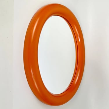Mid Century Vintage 1970’s TAKAHASHI San Francisco JAPANESE Orange Framed Mirror