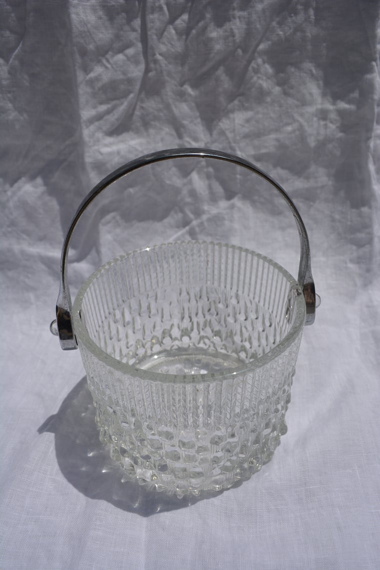Vintage mini ice bucket / vintage 1980s ice bucket / vintage glass