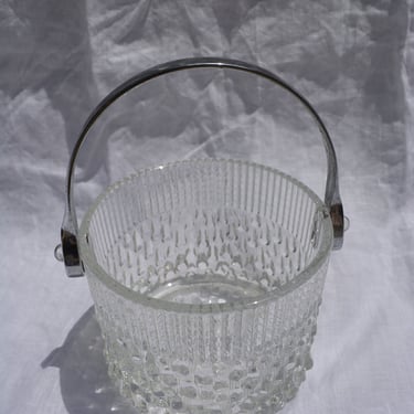 Vintage mini ice bucket / vintage 1980s ice bucket / vintage glass ice bucket / vintage mini glass ice bucket / vintage wedding gift / 