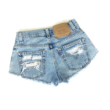 Levi's Vintage Cut Off Distressed Cheeky Jean Shorts / Size 23 