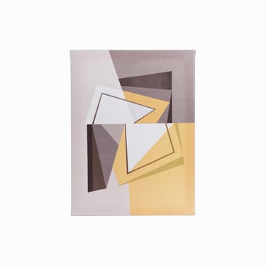 Geometric Giclee on Canvas Abstract Print Yellow Gray 