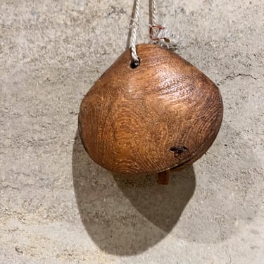 1930s Farmhouse Rustic Cow Bell Solid Oak Wood 