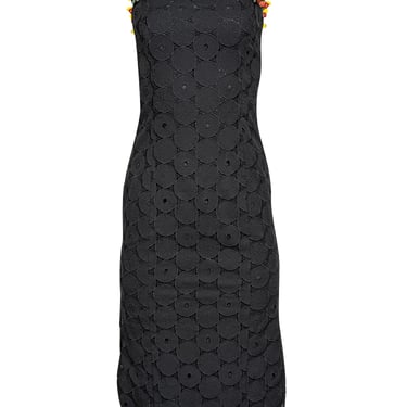 Staud - Black Citrus Lace Midi Dress w/ Glass Beaded Straps Sz 2