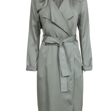 Badgley Mischka -  Sage Green Trench Coat Jacket Sz M