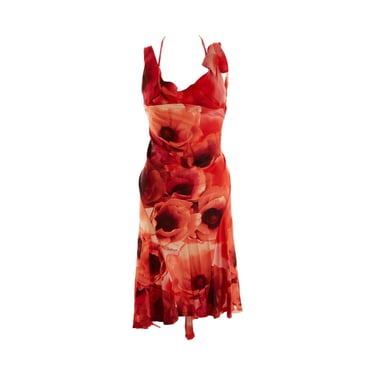 Roberto Cavalli Red Floral Dress