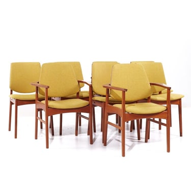 Arne Hovmand Olsen Mid Century Danish Teak Dining Chairs - Set of 8 - mcm 