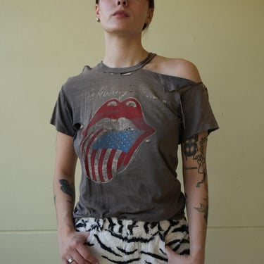 Vintage Rolling Stones Tshirt / US Tour Concert Tshirt / Gender Neutral Unisex Tshirt / Totally Thrashed Rock Tshirt 