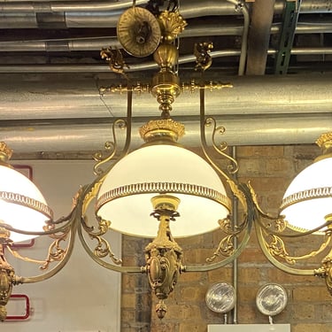 3 Light and Shade Decorative Brass Chandelier