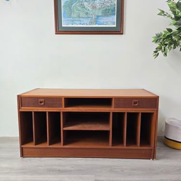 Danish Teak Sliding Stereo Cabinet