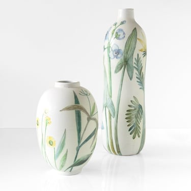 Two Carl-Harry Stalhane floral vases for Rorstrand, Sweden, 1940