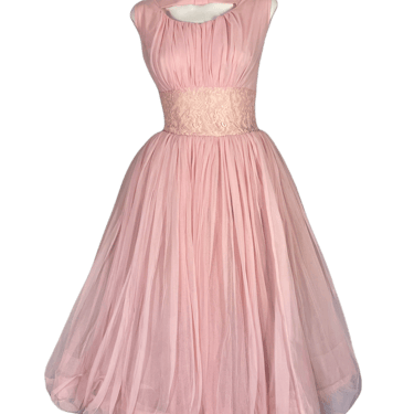 1950's Bubblegum Chiffon Fit n Flare Party Dress Size S/M