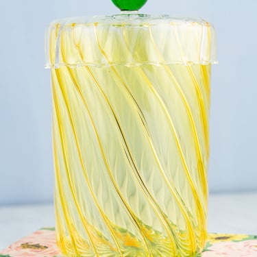 Yellow Glass Jar with Lid