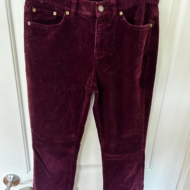 Y2K Ralph Lauren Deep Purple wide wale cotton corduroy flare pants 