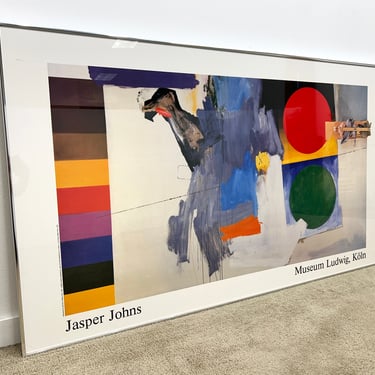 vintage extra large 54.5” framed modern art design poster Jasper Johns 