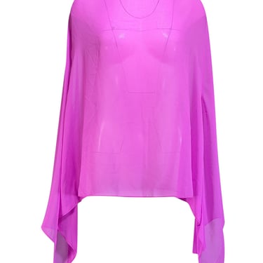 Lapointe - Fuchsia Georgette Oversized Cape Tee Sz XS