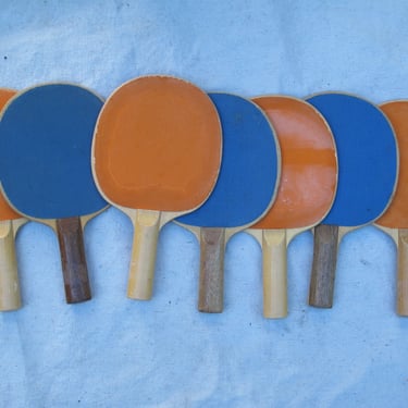 Vintage Table Tennis Raquets Set of 7 Ping Pong Rackets Wilson JC HigginsTable Tennis Paddle Ping Pong racket Orange Blue 