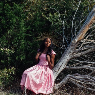 Vintage 80's Pink Maxi Prom Dress 