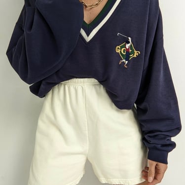 Vintage Golf Embroidered V-Neck Sweatshirt