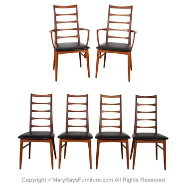 Danish teak Niels Koefoed for Koefoeds Hornslet Lis Chairs set of 6 