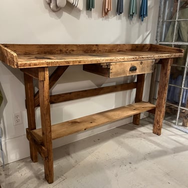 Vintage Industrial Table with Drawer