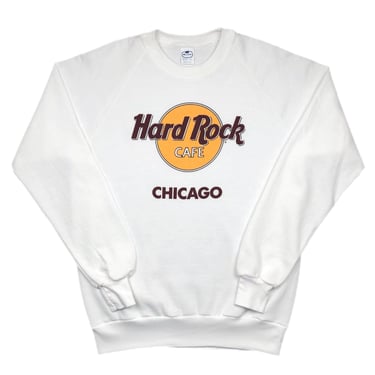 Vintage 80s Hard Rock Cafe Chicago Made in USA Promotional Graphic Crewneck Sweatshirt Pullover Size Large 