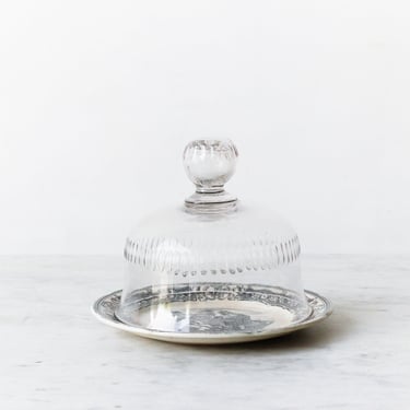 Vintage French Glass Cheese Dome