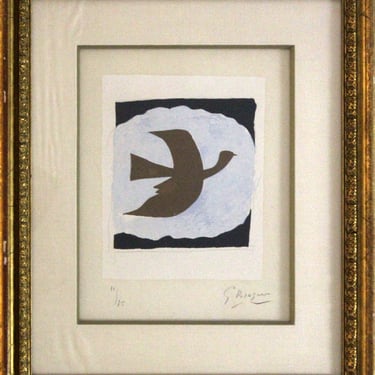 George Braque Oiseau Bistre 1960 Signed Modern Lithograph 11/75 Framed 