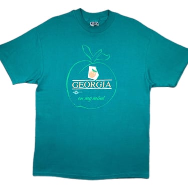 Vintage 1992 Georgia “On My Mind” Peach Logo Destination/Souvenir Style Graphic T-Shirt Size Large 