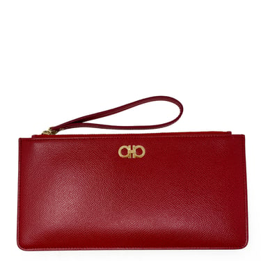 Ferragamo Red Wristlet Pouch