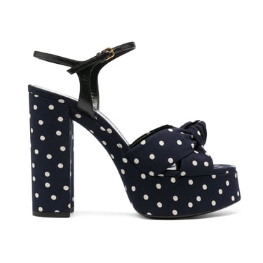 Saint Laurent Bianca Polka-Dot Sandals Women