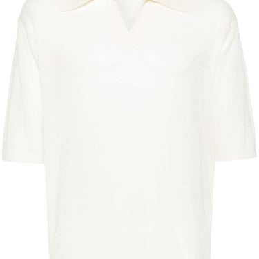 Auralee Men Wool And Silk Blend Polo Shirt