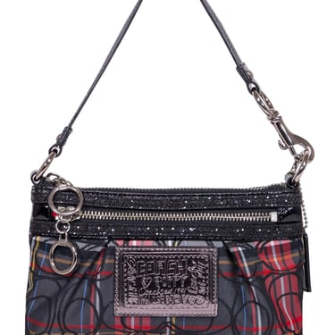 Coach - Black & Red Plaid Monogram Mini Bag