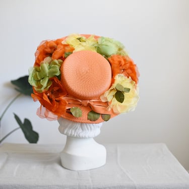 1950s Orange Flower Sunhat 