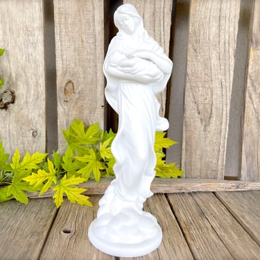 VINTAGE: 10.75" Madonna and Child Teleflora Bisque Fine Porcelain Figurine - Mary with Jesus - Religion - SKU 23-D-00034328 